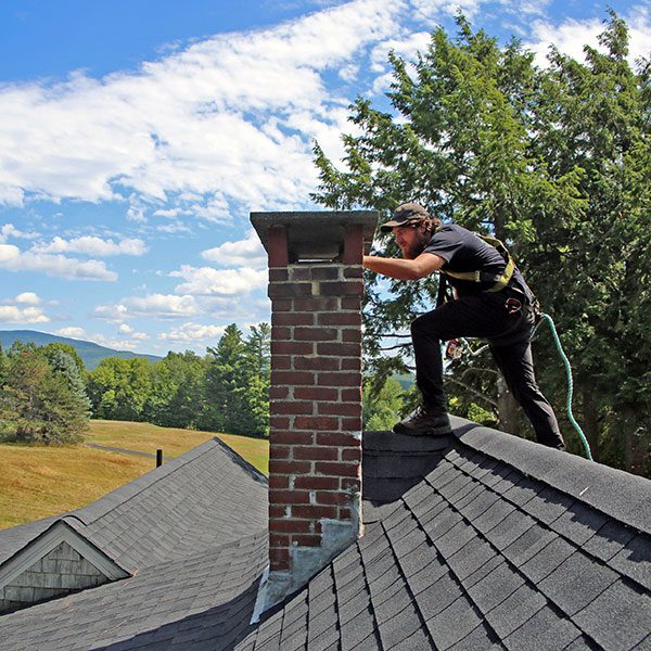 chimney inspection in Pawtucket by 5 Star Chimney Service checking chimney safety and structure