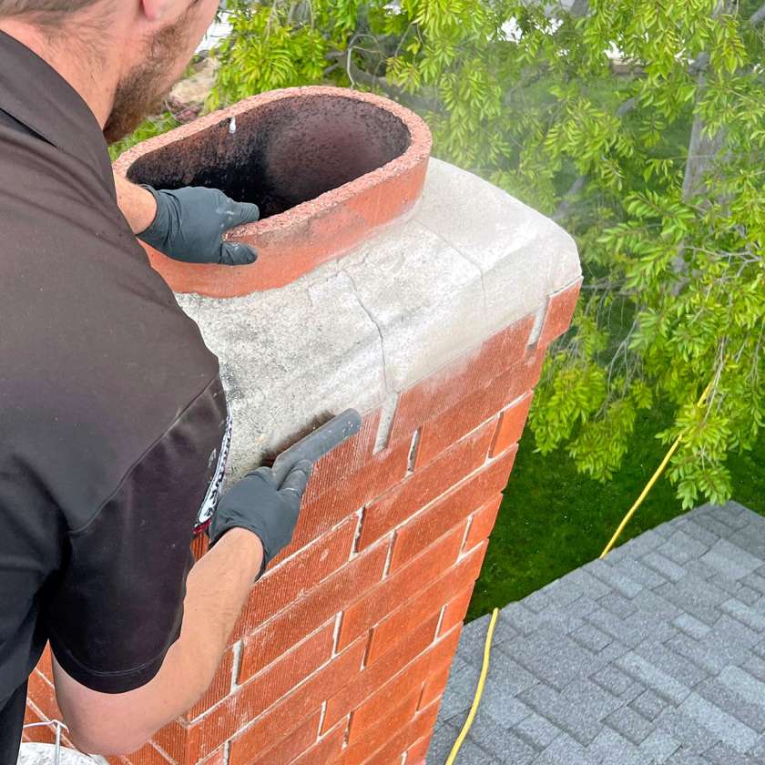 chimney rebuild in Pawtucket by 5 Star Chimney Service restoring damaged brick chimney safely