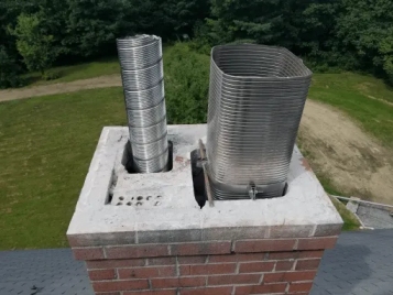 chimney liner installation Worcester by 5 Star Chimney Service installing stainless steel liner safely