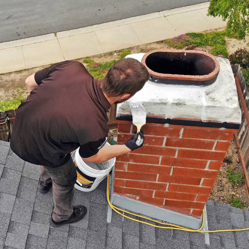 professional chimney crown repair in Worcester protecting chimney masonry from water damage and deterioration